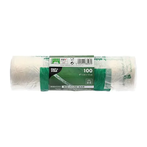 Bolsa Camiseta Compostable 55x28x20cm (alto x ancho x fuelle), 100 unid/rollo