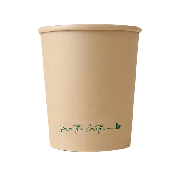 Sopera Cartón + Tapa Kraft 1000ml (Combo)- 32oz (300 unid/caja)-(exclusivo online)