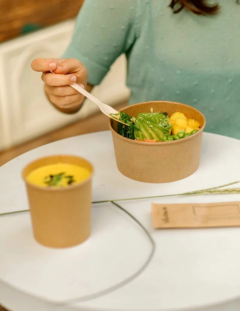 Sopera Cartón + Tapa Kraft 750ml (Combo)- 26oz (300 unid/caja) (exclusivo online)