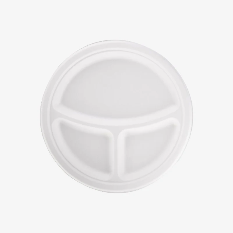 Plato Caña de Azúcar 26cm- 3 compartimentos (500 unid/caja)- (exclusivo online)