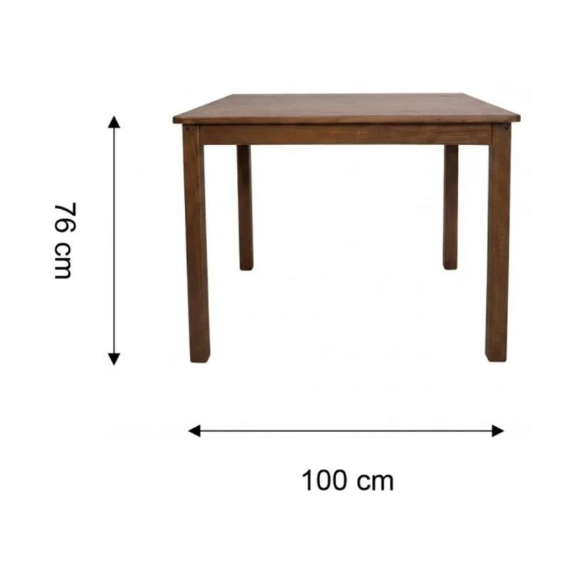 Tokoa Juego de Comedor Cuadrado 4 Sillas Madera Castaño (CO-4015)