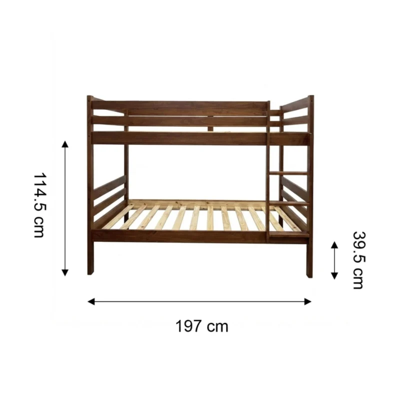 Tokoa Camarote Individual de 2 Niveles de Madera Castaño (CA-1723)
