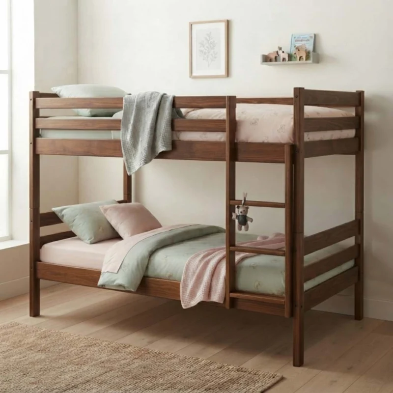 Tokoa Camarote Individual de 2 Niveles de Madera Castaño (CA-1723)