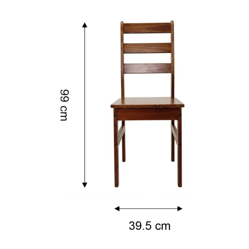 Tokoa Juego de Comedor Redondo 4 Sillas Madera Castaño (CO-4016)