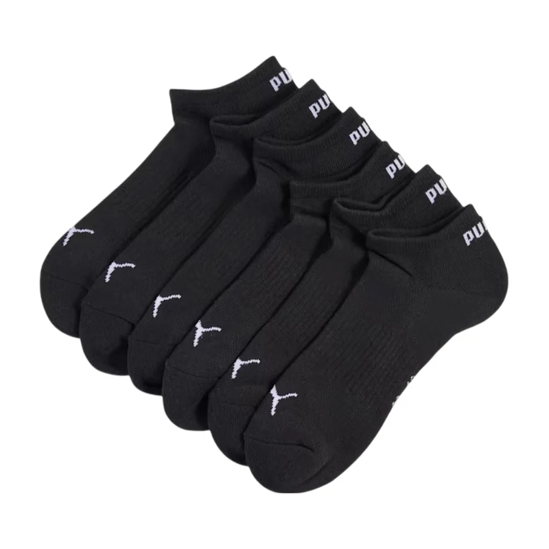 Puma Medias Cortas de Algodón Negro Unisex, 3 Pares
