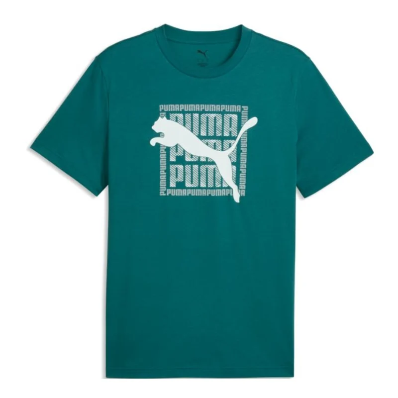 Puma Camiseta Manga Corta Graphic Wording Tee Verde, para Hombre