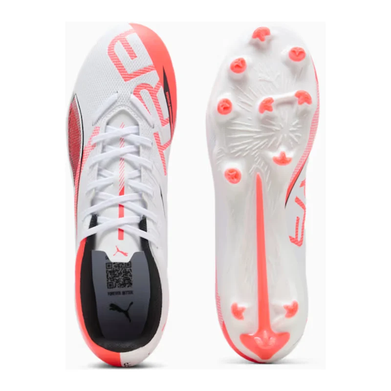 Puma Tacos para Fútbol Ultra 5 Play Blanco/Rojo, para Hombre