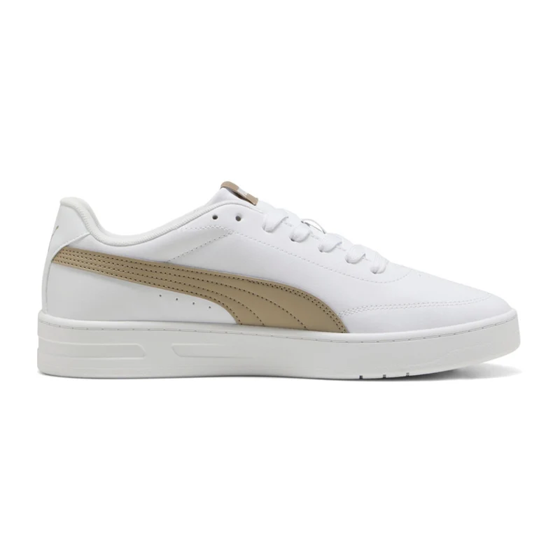 Puma Tenis Court Classic Clean Blanco/Café, para Hombre