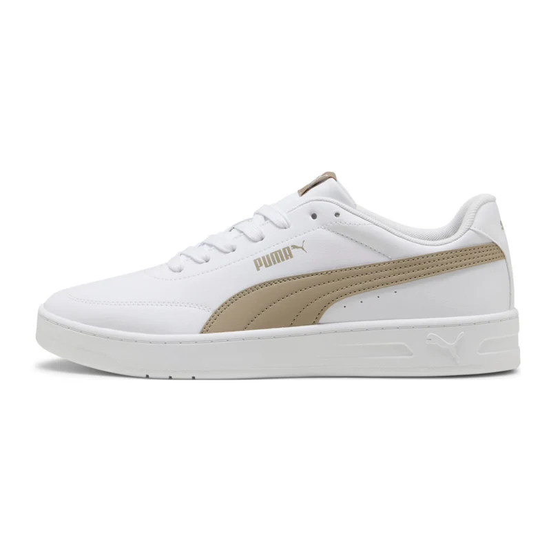 Puma Tenis Court Classic Clean Blanco/Café, para Hombre