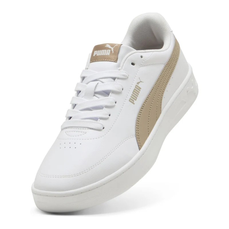 Puma Tenis Court Classic Clean Blanco/Café, para Hombre