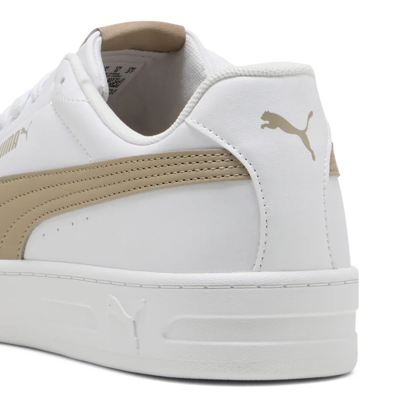 Puma Tenis Court Classic Clean Blanco/Café, para Hombre