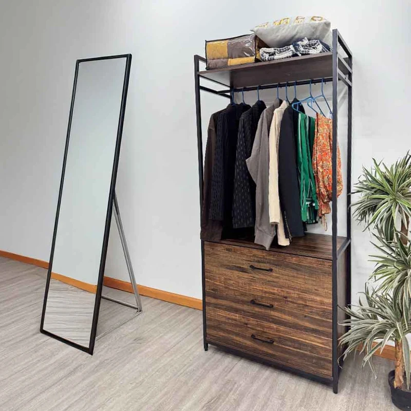 Tokoa Ropero Metal/Madera con 3 Gavetas y 1 Estante (AC-618)