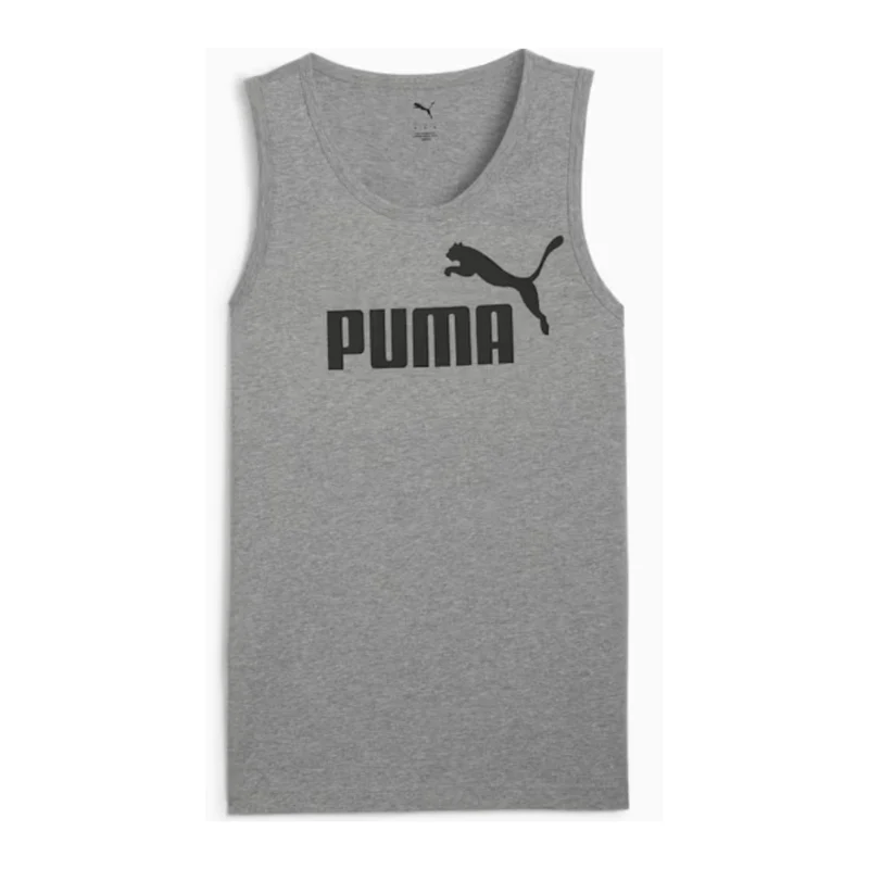 Puma Camiseta Deportiva sin Mangas Essentials Logo Tank Gris/Negro, para Hombre