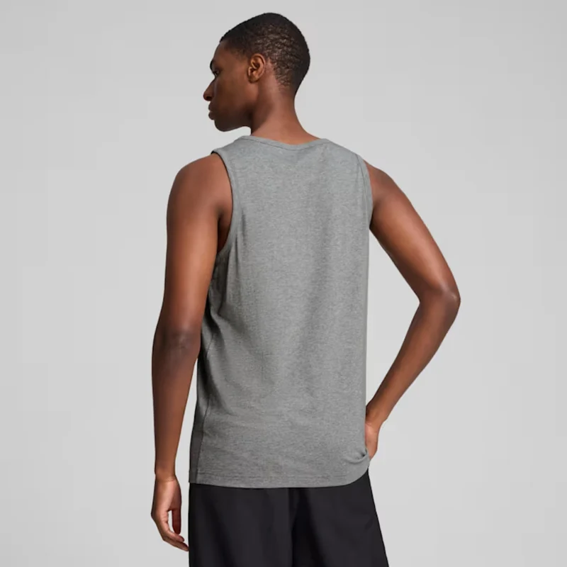 Puma Camiseta Deportiva sin Mangas Essentials Logo Tank Gris/Negro, para Hombre