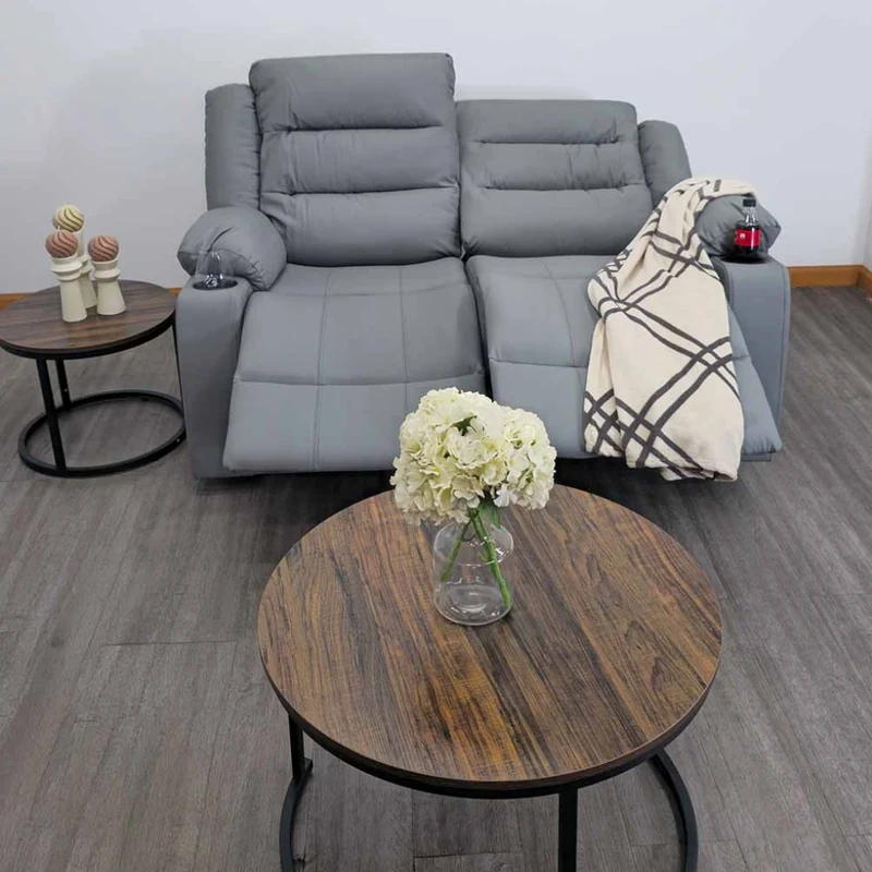Tokoa Sofá Doble Reclinable Cuero Sintético 145x101x73cm (SA-4367)