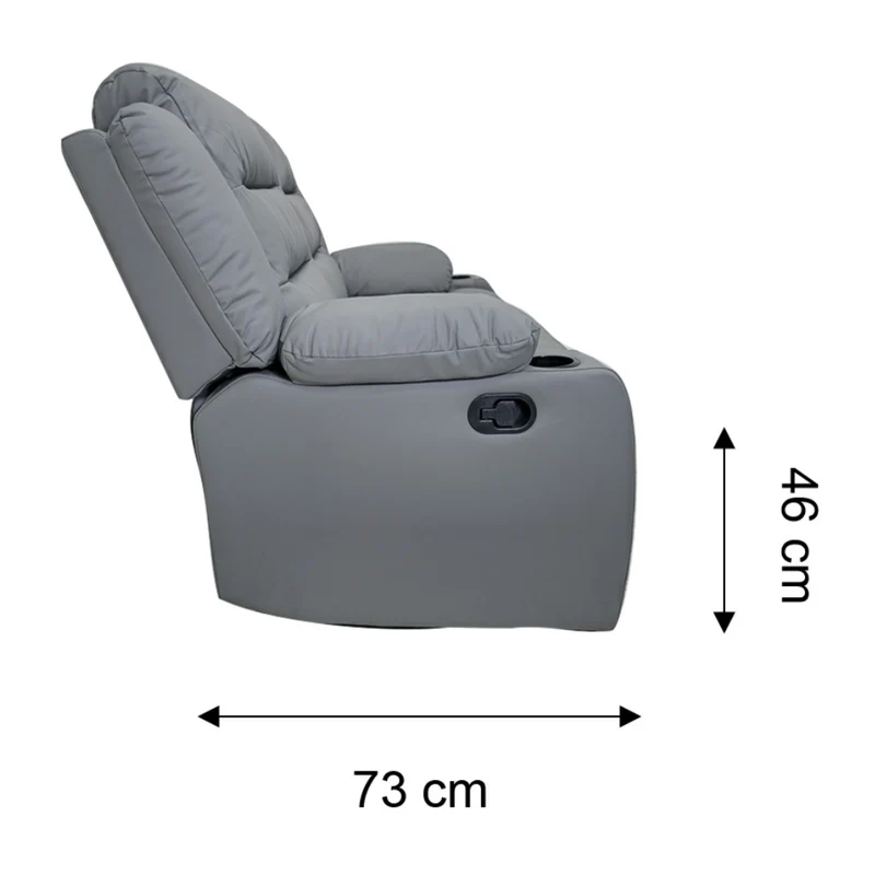 Tokoa Sofá Doble Reclinable Cuero Sintético 145x101x73cm (SA-4367)