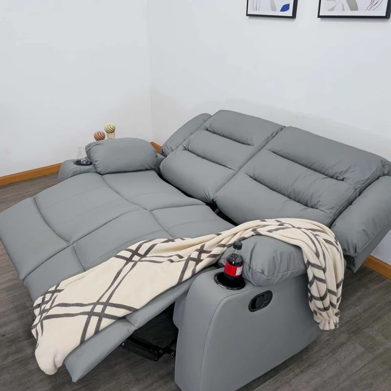 Tokoa Sofá Doble Reclinable Cuero Sintético 145x101x73cm (SA-4367)