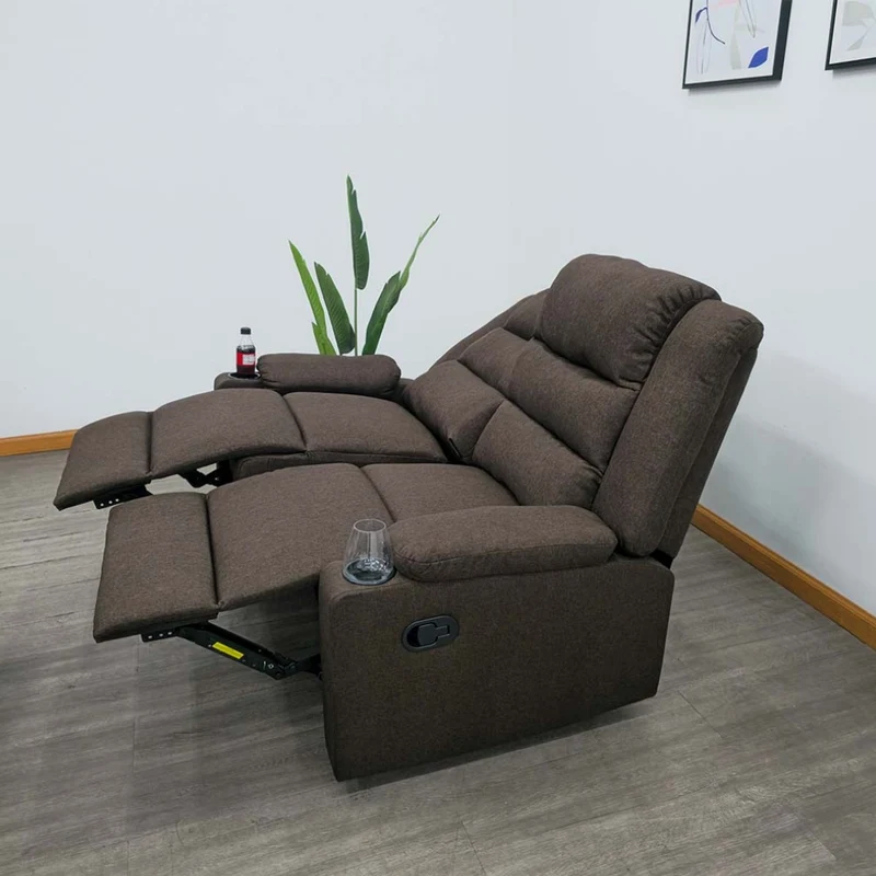 Tokoa Sofá Doble Reclinable Tela de Lino 129x99x72cm (SA-4364)