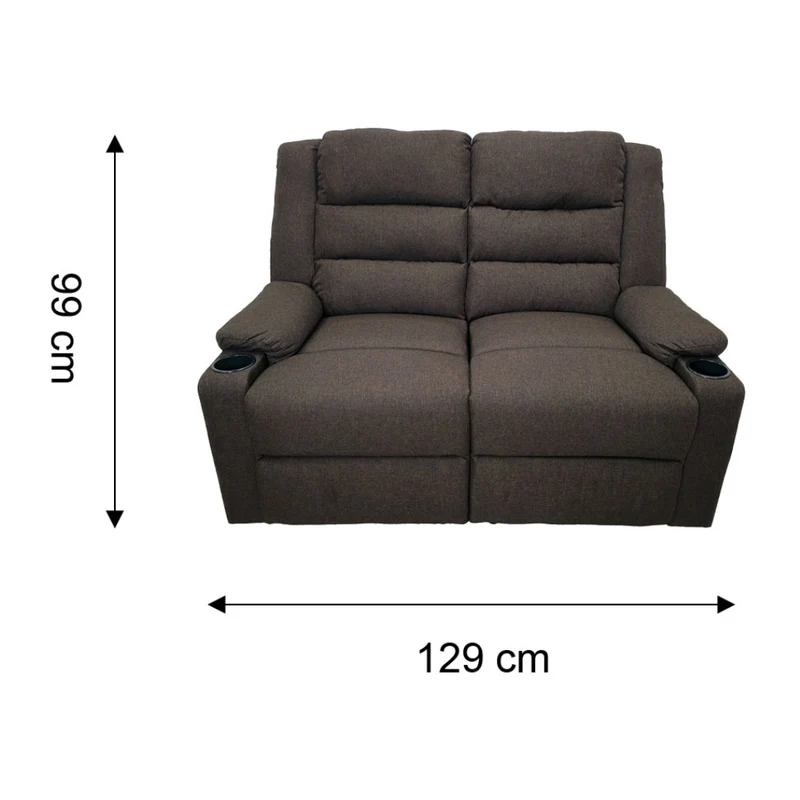 Tokoa Sofá Doble Reclinable Tela de Lino 129x99x72cm (SA-4364)