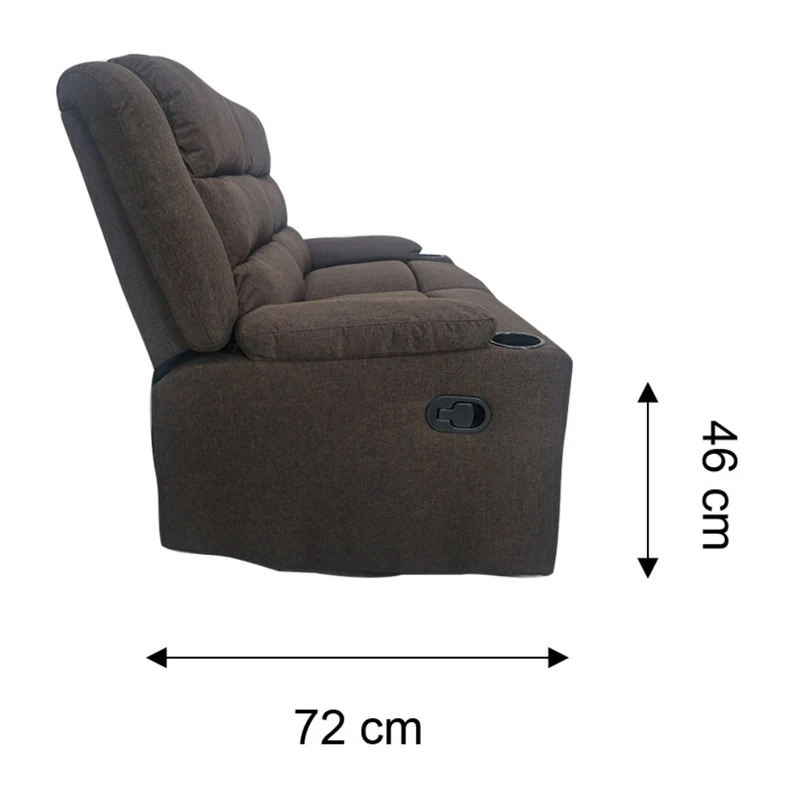 Tokoa Sofá Doble Reclinable Tela de Lino 129x99x72cm (SA-4364)
