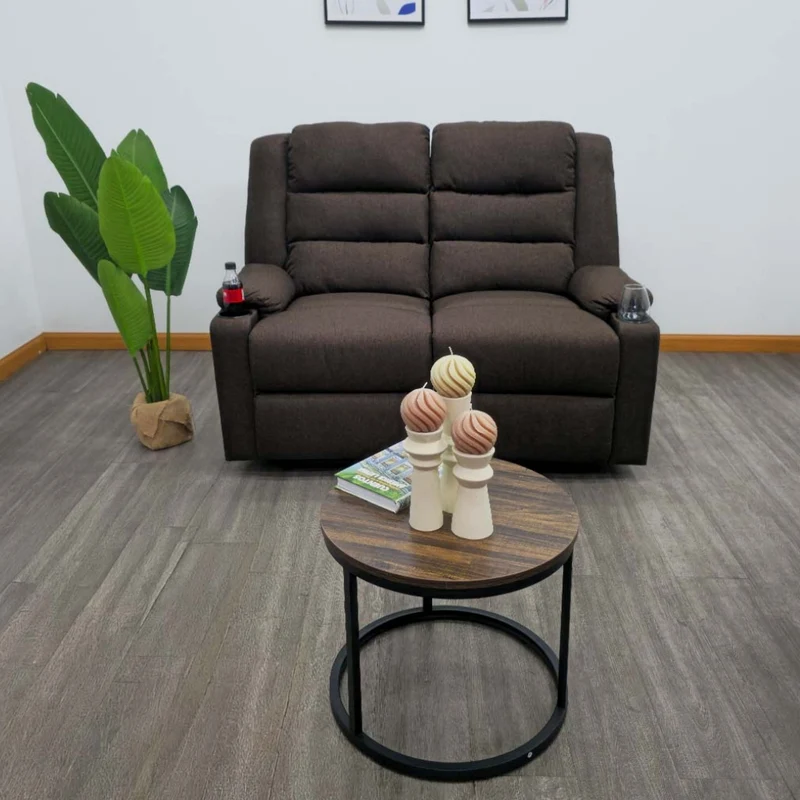 Tokoa Sofá Doble Reclinable Tela de Lino 129x99x72cm (SA-4364)