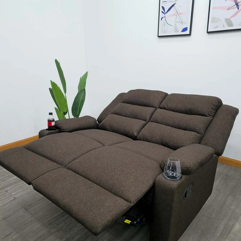 Tokoa Sofá Doble Reclinable Tela de Lino 129x99x72cm (SA-4364)