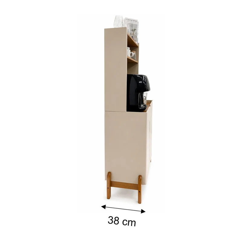 Tokoa Mesa Auxiliar con 2 Puertas y Estantes 80cm Off White (50525344)
