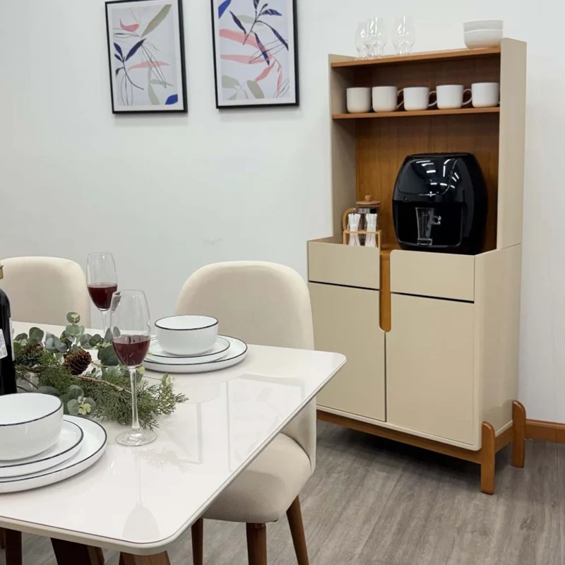 Tokoa Mesa Auxiliar con 2 Puertas y Estantes 80cm Off White (50525344)