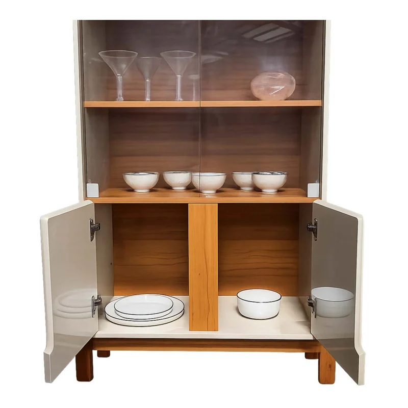 Tokoa Vitrina con 4 Puertas y Estantes 82cm Off White (50519344)