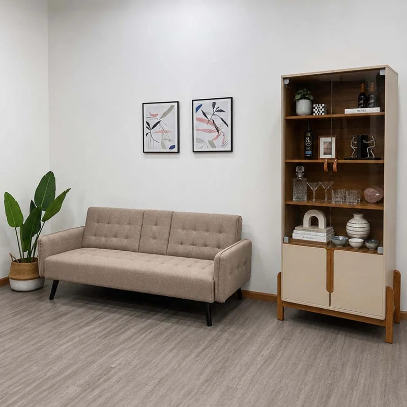 Tokoa Vitrina con 4 Puertas y Estantes 82cm Off White (50519344)