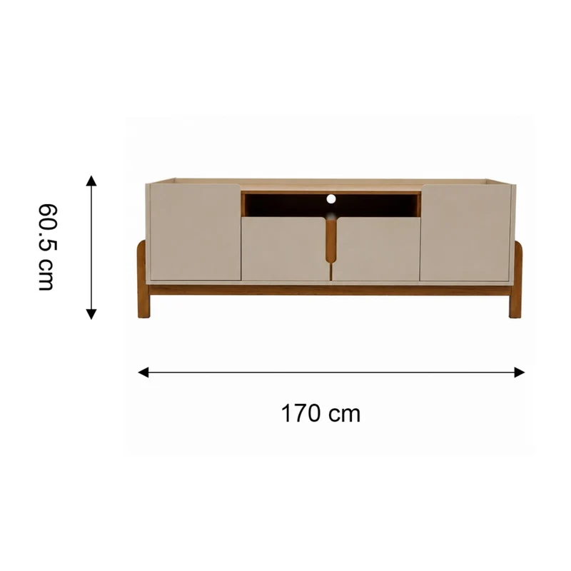 Tokoa Mesa para TV con 4 Puertas 170cm Off White (11080344)