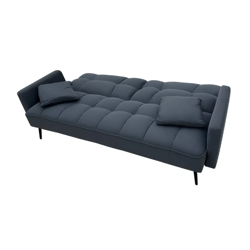 Tokoa Sofá Cama Tela de Lino con 2 Almohadas 184x78x87.5cm (SA-4377)