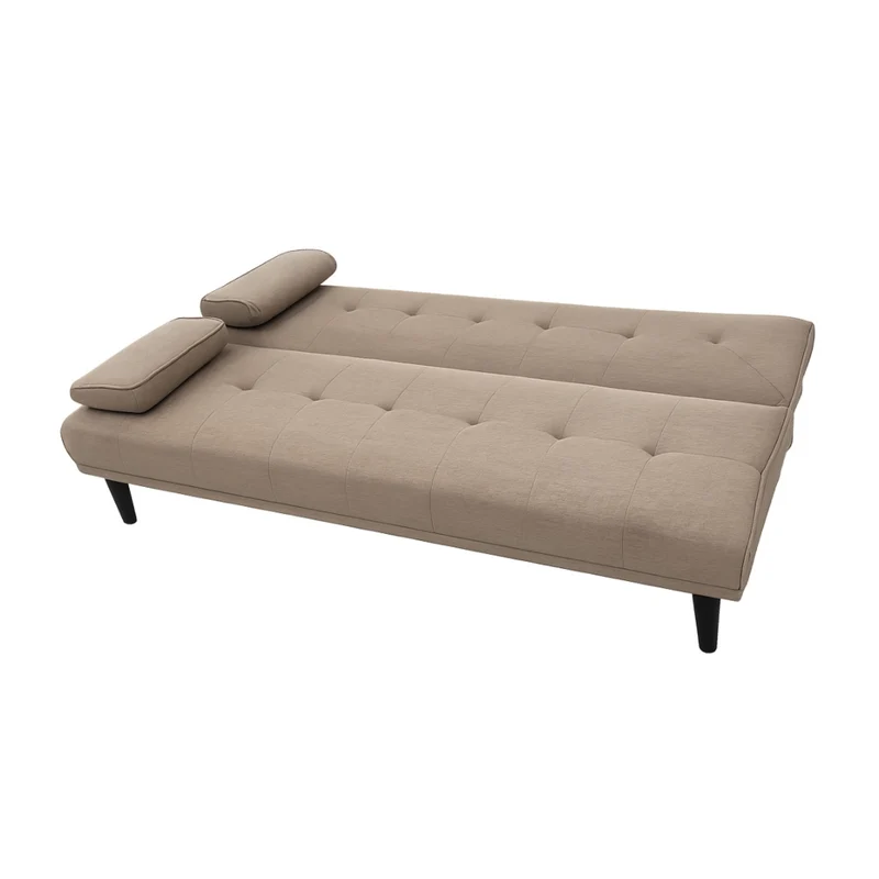 Tokoa Sofá Cama Tela de Lino con 2 Almohadas 176x81x86cm