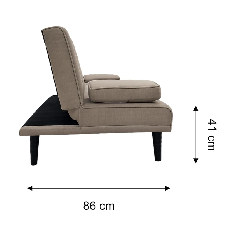 Tokoa Sofá Cama Tela de Lino con 2 Almohadas 176x81x86cm