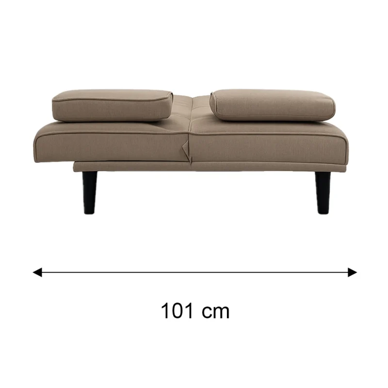 Tokoa Sofá Cama Tela de Lino con 2 Almohadas 176x81x86cm