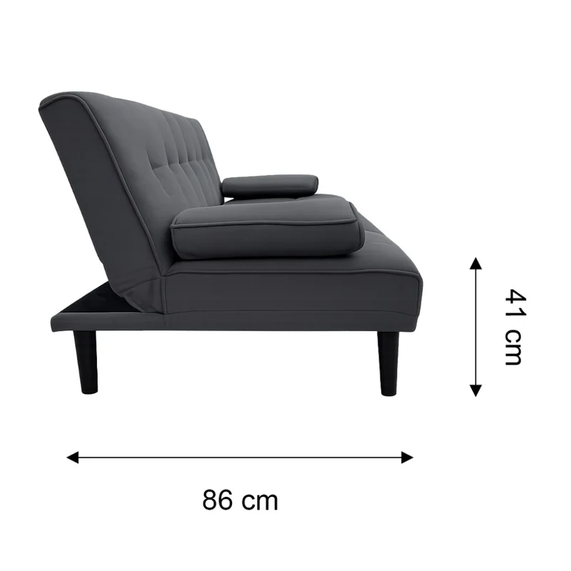Tokoa Sofá Cama Tela de Lino con 2 Almohadas 176x81x86cm