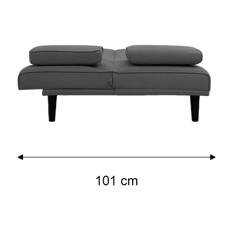 Tokoa Sofá Cama Tela de Lino con 2 Almohadas 176x81x86cm