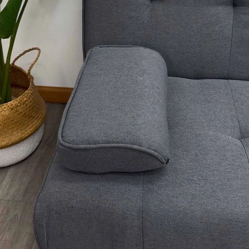 Tokoa Sofá Cama Tela de Lino con 2 Almohadas 176x81x86cm