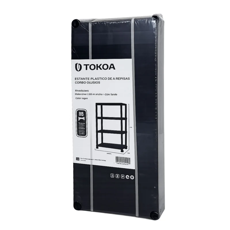 Tokoa Estante de Plástico 4 Niveles 90x40x138cm (OM-9105)