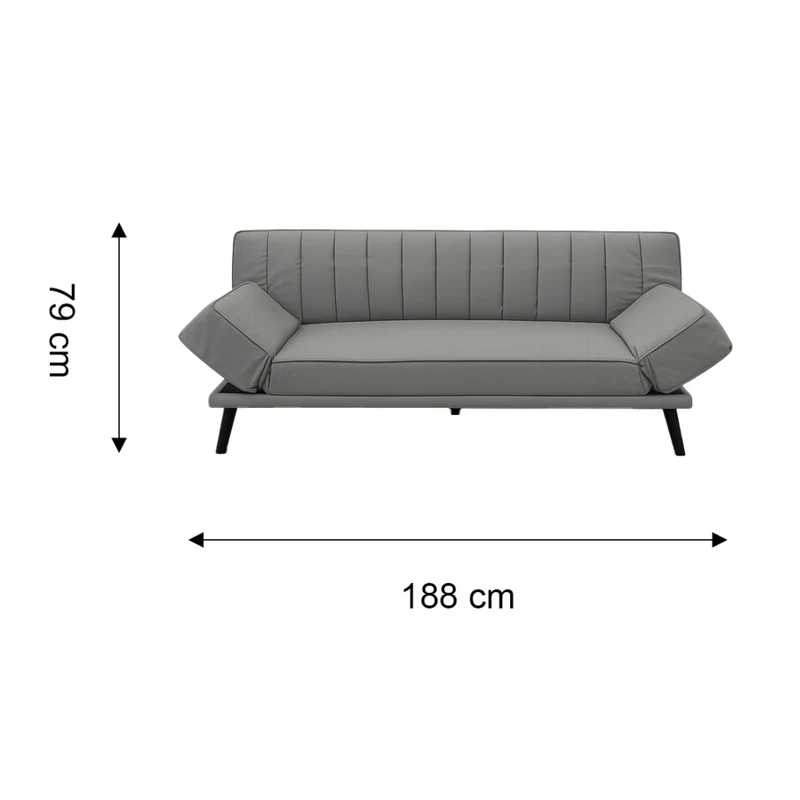 Tokoa Sofá Cama Cuero Sintético con Brazos Ajustables 188x79x82cm (SA-4380)