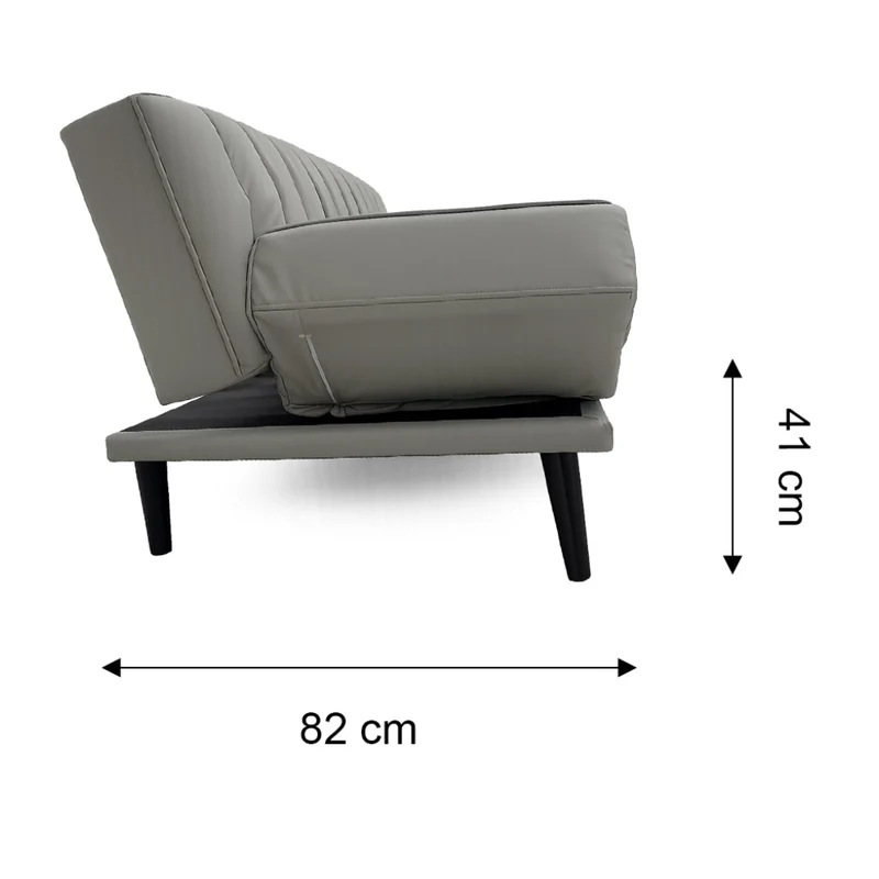 Tokoa Sofá Cama Cuero Sintético con Brazos Ajustables 188x79x82cm (SA-4380)
