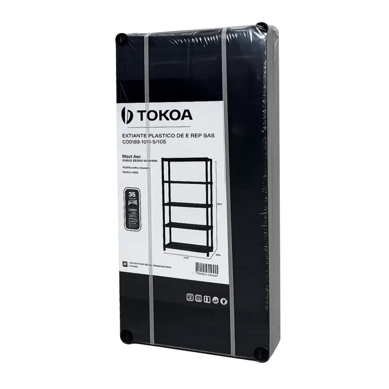 Tokoa Estante de Plástico 4 Niveles 90x40x180cm (OM-9106)