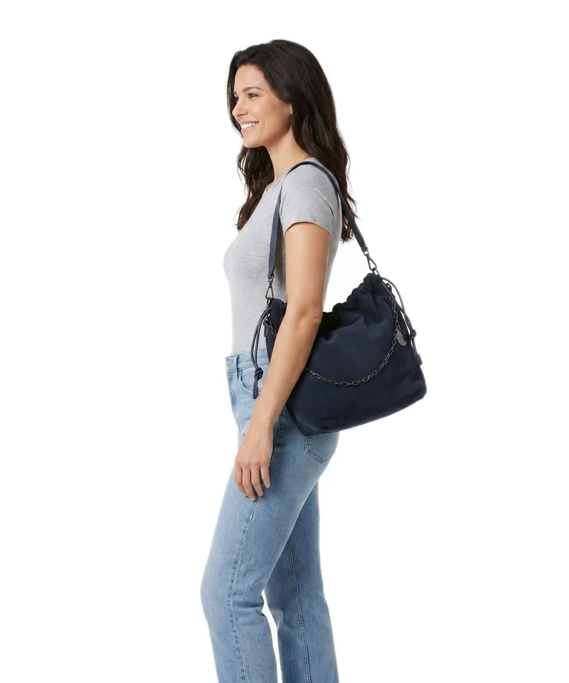 Liebeskind Lya II Hydro Suede M Bucket bolso de mano peacoat