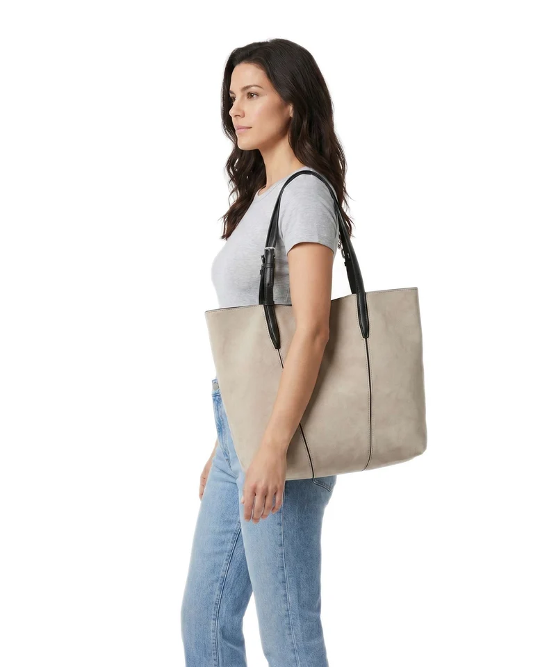Liebeskind Una Recycled Suede M Bolsa shopping beige