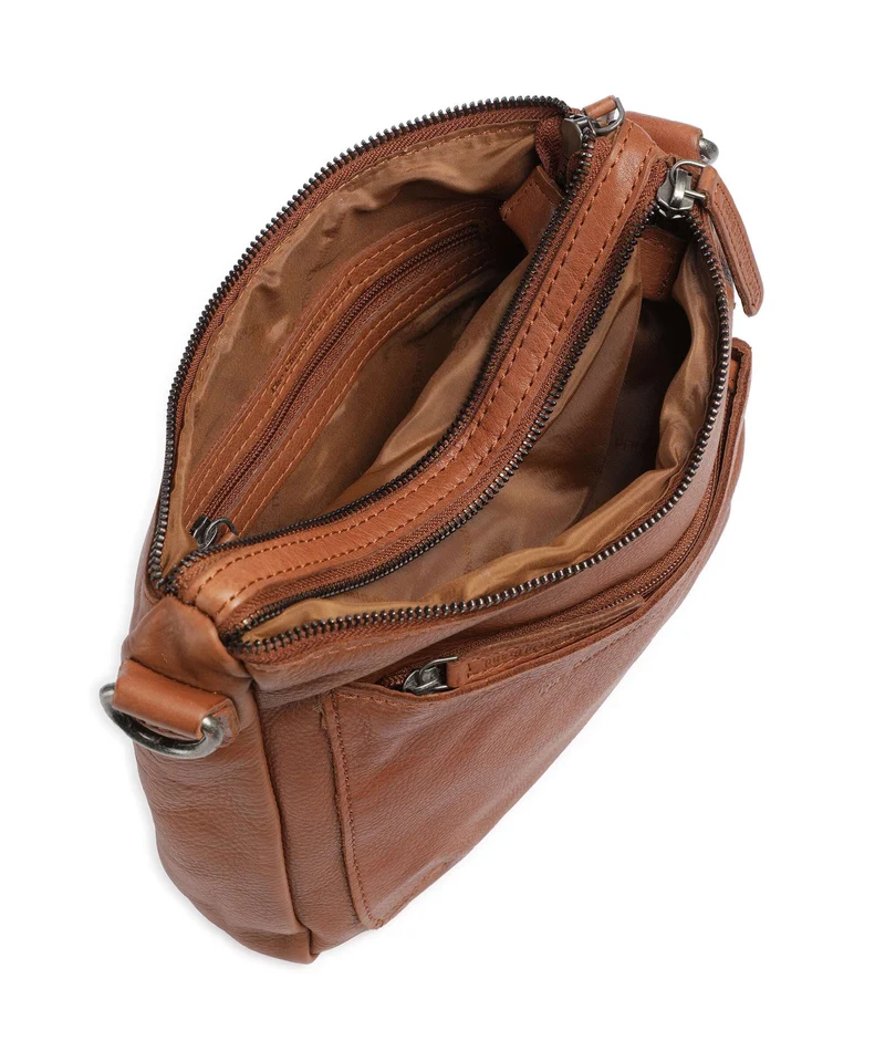 The Chesterfield Brand Washed Waxed Cow Caroline Bandolera cognac
