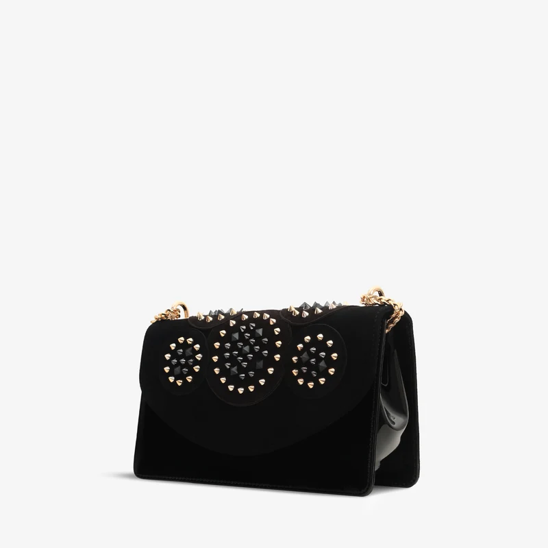 The Infanta Black Spike Leather Purse