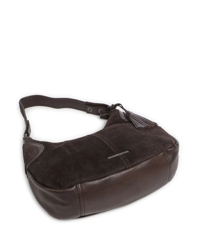 Spikes & Sparrow Suede Mix Anne-Lou Bolso de hobo dark brown