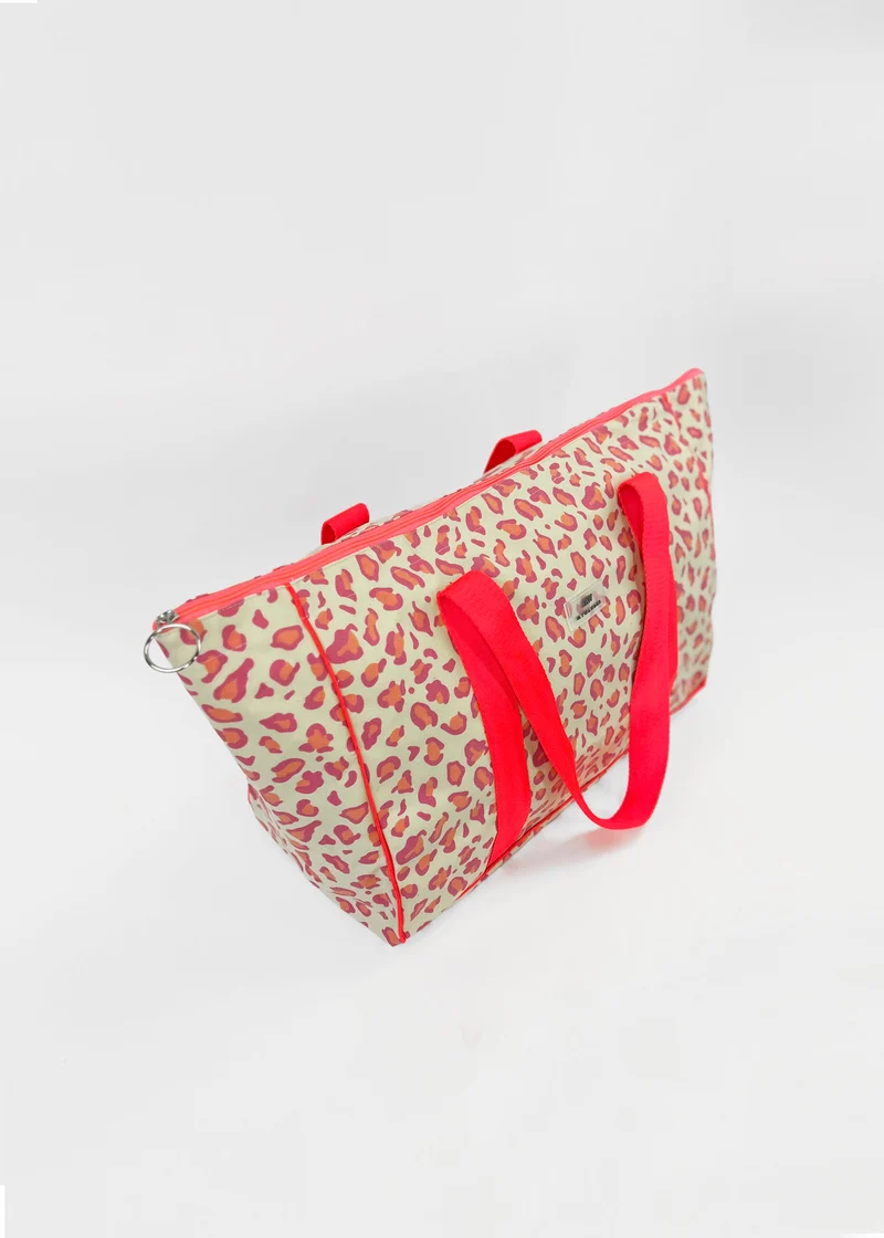 Pack Jaipur Bolso de Viaje Mediano + Bolso de Mano Neopreno Coral Flúor