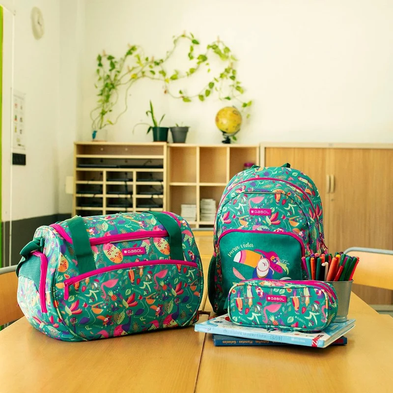 Mochila Escolar Gabol Vida Verde para Niña 1º y 2º de Primaria