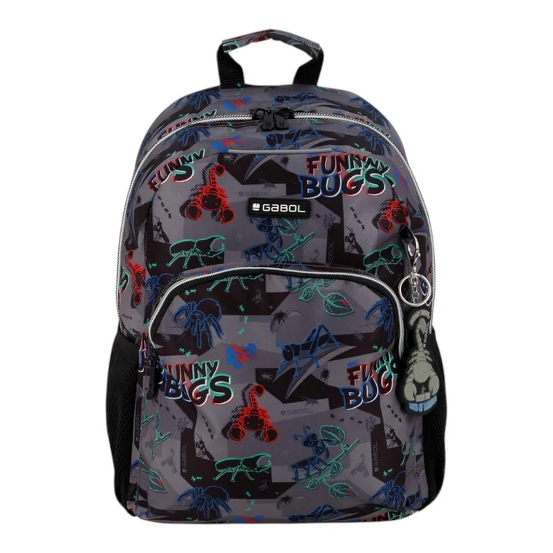 Mochila Escolar Pequeña Gabol Bugs Gris para 1º y 2º de Primaria